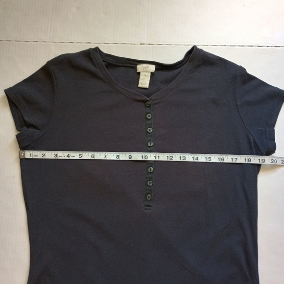 J Jill Cotton Tee Small Silk Trim Detail Black - Picture 5 of 8